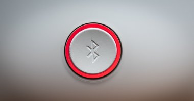 The Bluetooth logo can be seen on an audio system in Mexico City, Dec. 6, 2018. (AFP Photo)