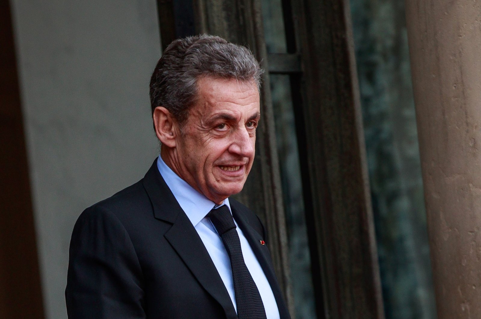 Former French president Nicolas Sarkozy leaves Elysee palace following a memorial for French former President Jacques Chirac, at the Elysee Palace in Paris, France, Sept. 30, 2019. (EPA Photo)