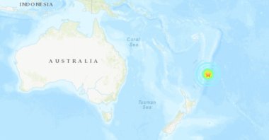 This screengrab from United States Geographical Survey (USGS) website shows the epicenter of the major earthquake