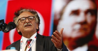 CHP member Bedri Baykam delivers a speech at the 37th Ordinary Congress of the party in the capital Ankara, Turkey, July 25, 2020. (Photo: Sabah / Ali Ekeyılmaz)