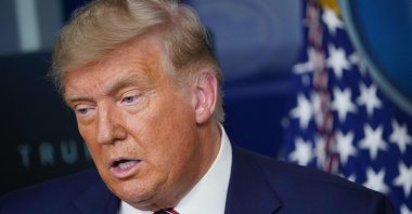 Former U.S. President Donald Trump speaks on lowering prescription drug prices in the Brady Briefing Room of the White House in Washington, D.C., U.S, Nov. 20, 2020. (AFP Photo)