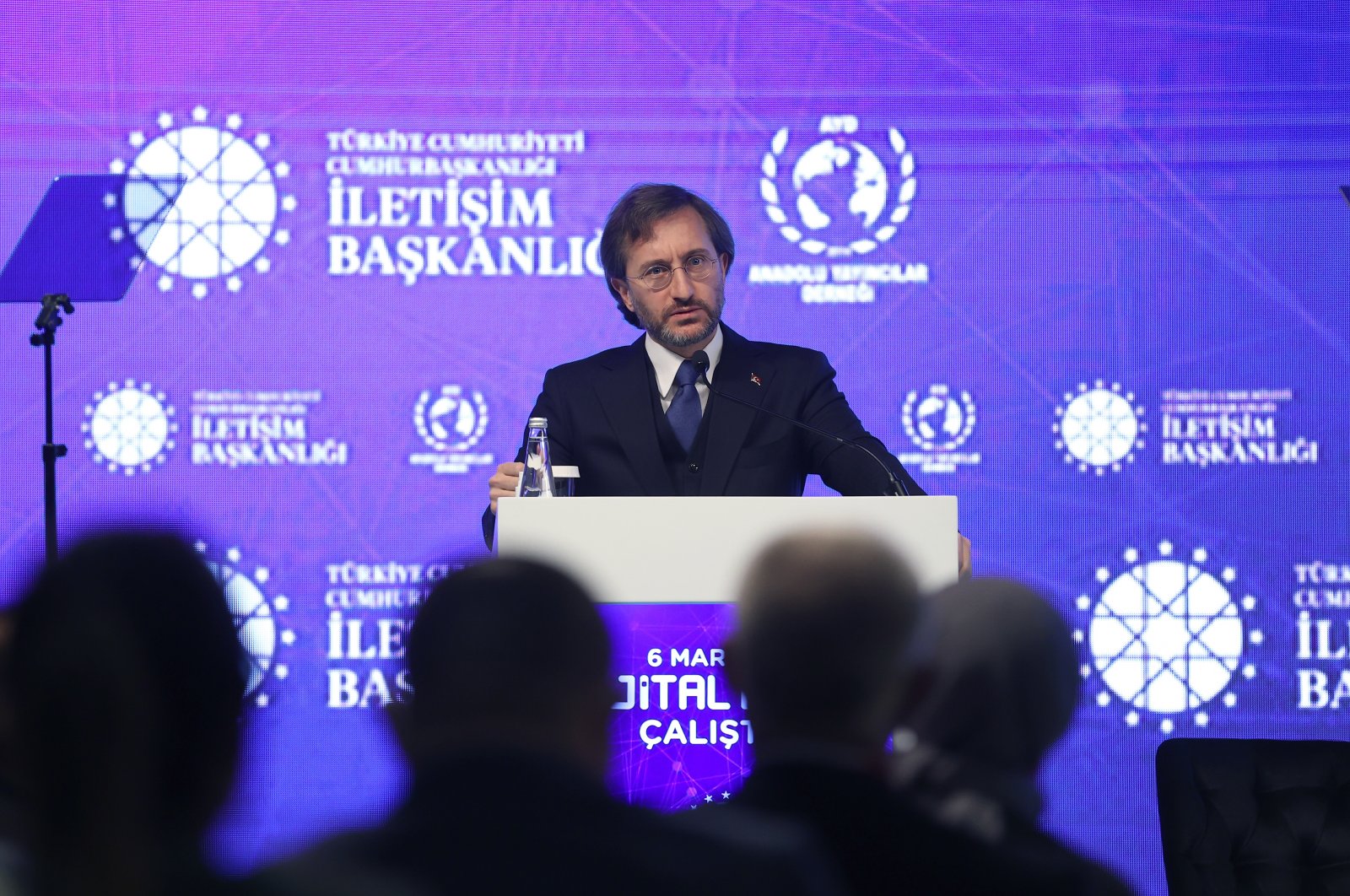 Presidential Communications Director Fahrettin Altun speaks at the Digital World Workshop in Istanbul on Saturday, March 6, 2021 (AA Photo)