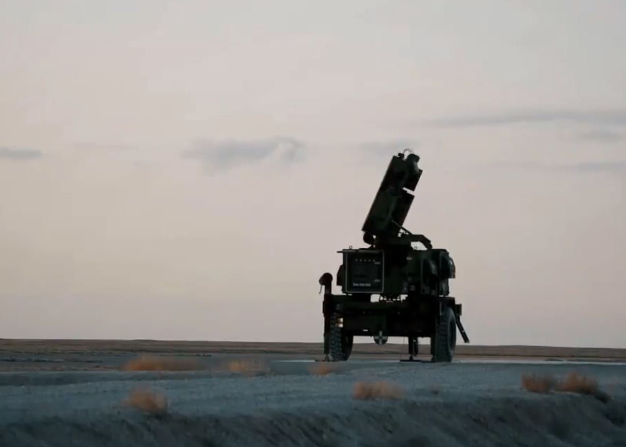 Turkey's Hisar-O+ air defense system can be seen in the screenshot provided on March 9, 2021, from SSB's video of the test firing. (DHA Photo)