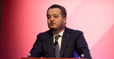 Investment office head Arda Ermut delivers a speech during an event in Istanbul, Turkey, Jan. 29, 2020. (AA Photo)