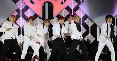 BTS performs during the KIIS-FM Jingle Ball concert on Dec. 6, 2019, in Inglewood, California, the U.S. (AP Photo)