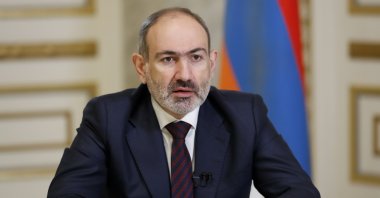Armenian Prime Minister Nikol Pashinian addresses the nation in Yerevan, Armenia, Dec. 5, 2020. (AP Photo)