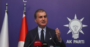 The ruling Justice and Development Party (AK Party) spokesperson Ömer Çelik speaks in the capital Ankara, Turkey, March 9, 2021. (AA Photo)