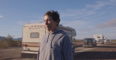 This image released by Searchlight Pictures shows Frances McDormand in a scene from the film "Nomadland." (AP Photo)