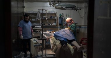 A patient is prepared for surgery at Idlib central hospital in Idlib, Syria, March 12, 2020. (AP File Photo)
