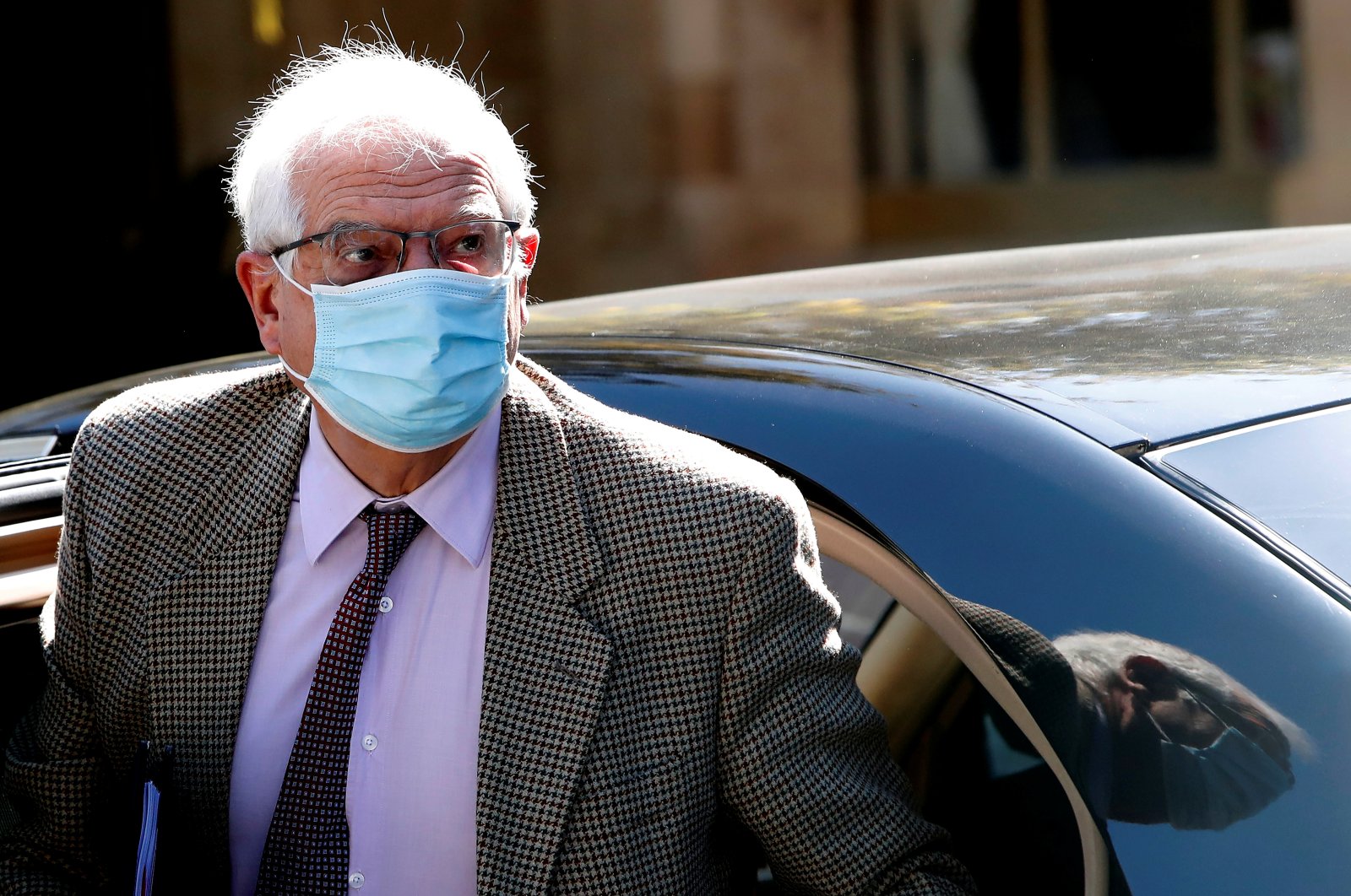 High Representative of the European Union for Foreign Affairs and Security Policy Josep Borrell arrives for a meeting with Greek Cypriot President Nicos Anastasiades at the Presidential Palace in Nicosia, Cyprus, March 5, 2021. (REUTERS)