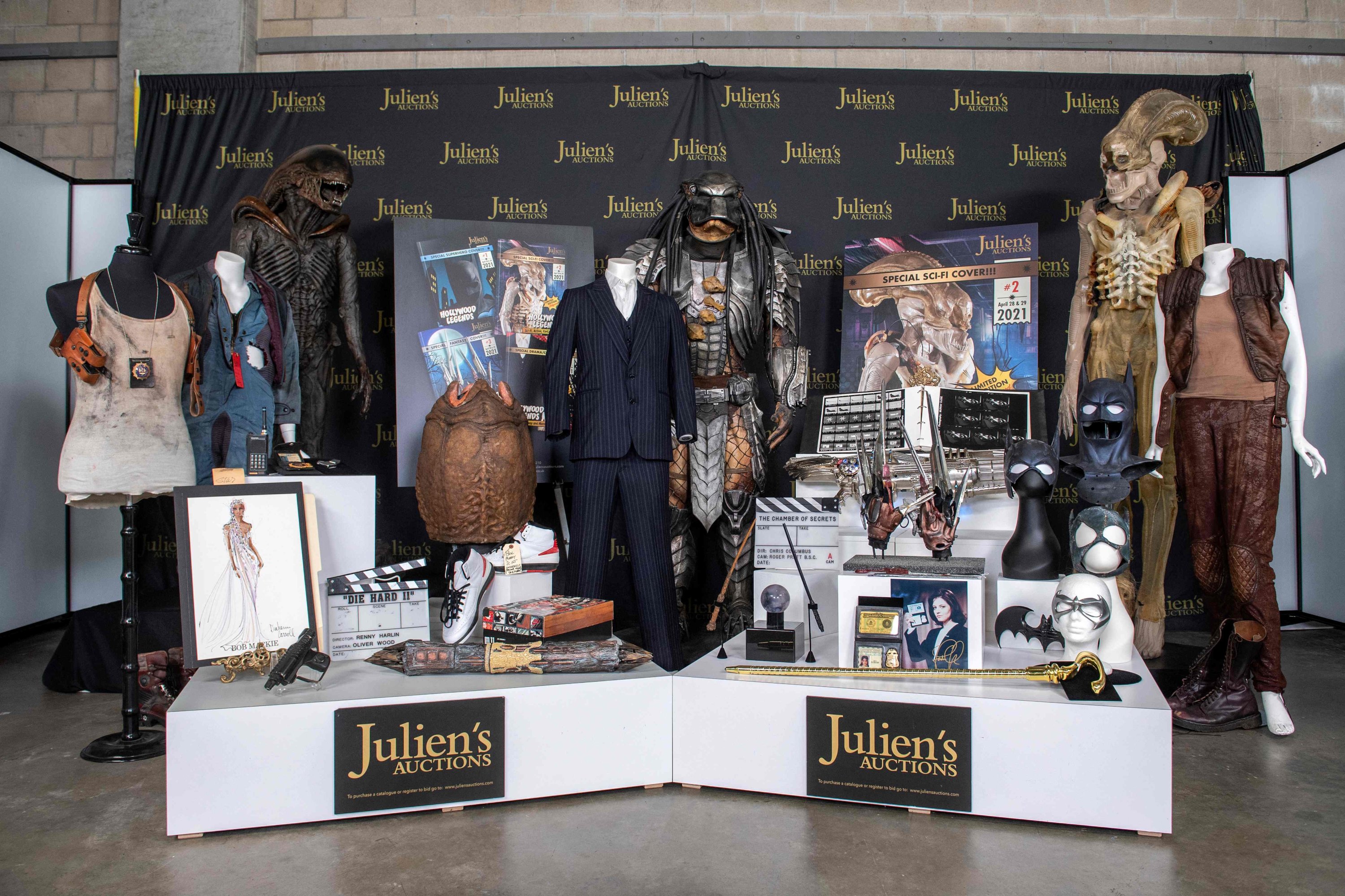 Some of the over 800 items on auction are seen at the preview of Julien