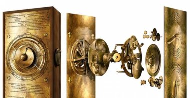 Computer-created visual showing how the Antikythera mechanism may have worked (University College London Photo)