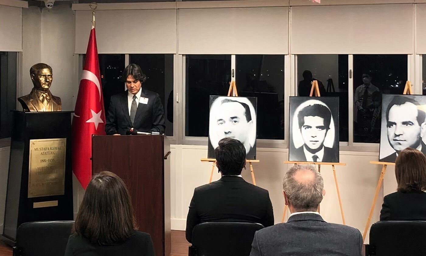 A commemoration ceremony for the Turkish diplomats who were killed by Armenian terrorists in Los Angeles, California, U.S., Jan. 28, 2021. (AA Photo)