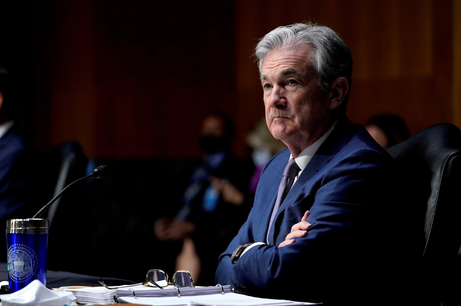 Chairman of the Federal Reserve (Fed) Jerome Powell listens during a Senate Banking Committee hearing on Capitol Hill in Washington, U.S., Dec. 1, 2020. (Reuters Photo)