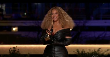 Beyonce wins the Grammy for Best R&B Performance for "Black Parade" in this screen grab taken from video of the 63rd Annual Grammy Awards in Los Angeles, California, U.S., March 14, 2021. (CBS/Handout via Reuters)  
