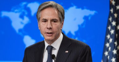 U.S. Secretary of State Antony Blinken speaks during a news conference at the State Department in Washington D.C., U.S., Feb. 26, 2021. (AP Photo)