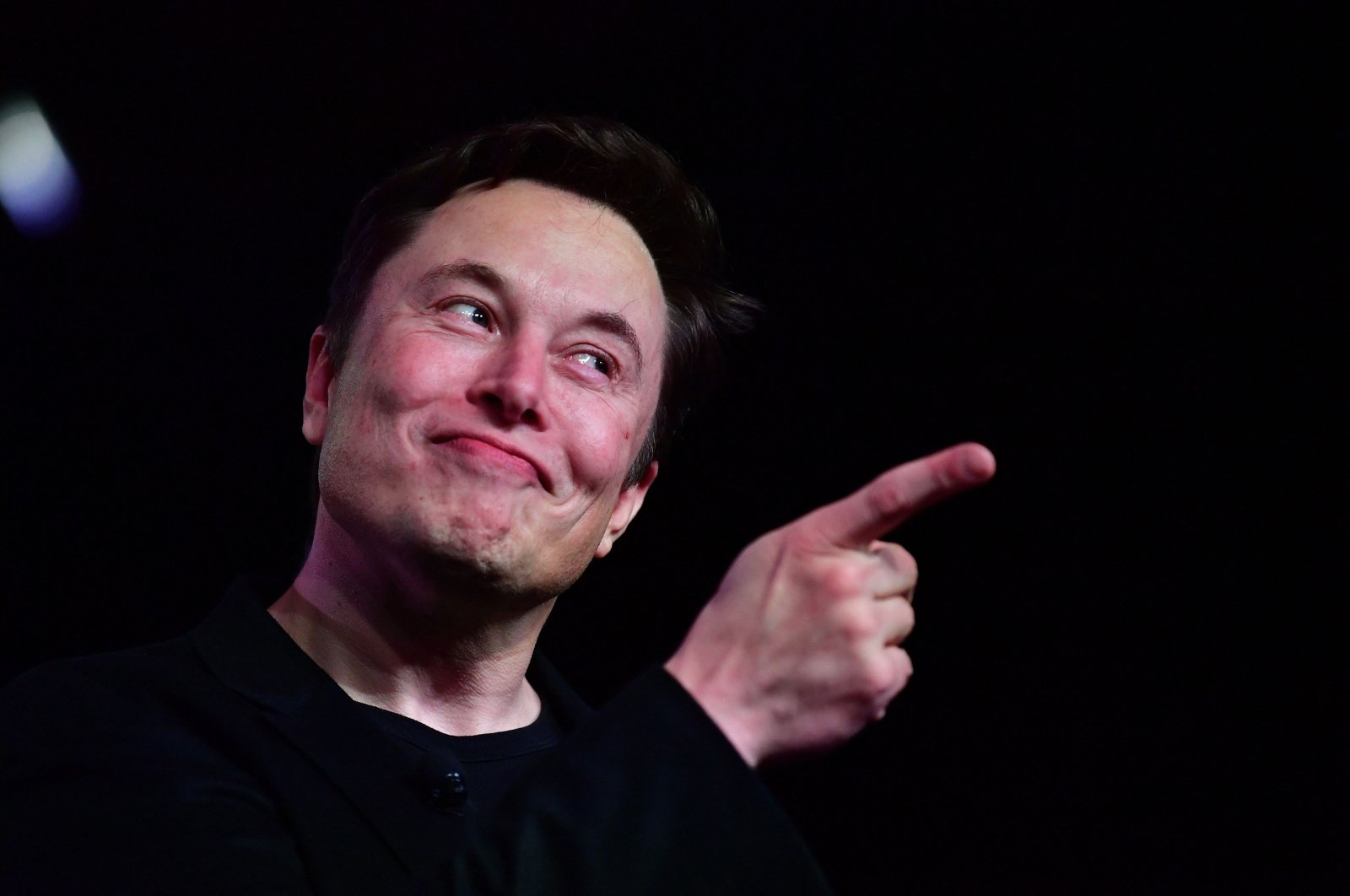 Tesla CEO Elon Musk gestures during the unveiling of the Tesla Model Y in Hawthorne, California, U.S., March 14, 2019. (AFP Photo)