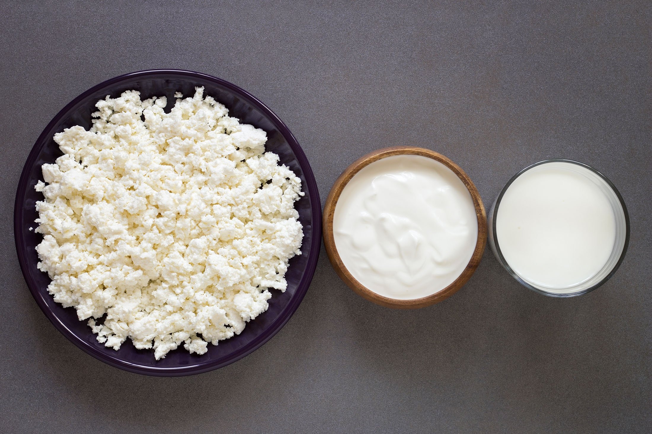 Cottage cheese, sour cream and kefir are great fermented dairy choices. (Shutterstock Photo)