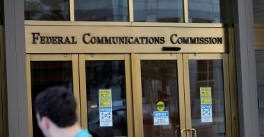 Signage at the headquarters of the Federal Communications Commission in Washington, D.C., U.S., Aug. 29, 2020. (Reuters Photo)