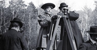 A photo of Alice Guy-Blache while directing, in a scene from "Women Make Film- A New Road Movie Through Cinema."