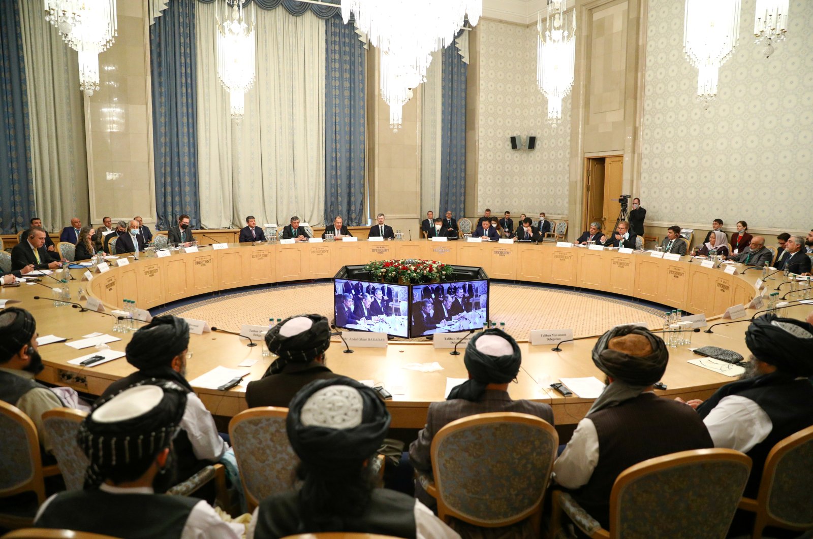Officials attend the Afghan peace conference in Moscow, Russia, March 18, 2021. (Reuters Photo)