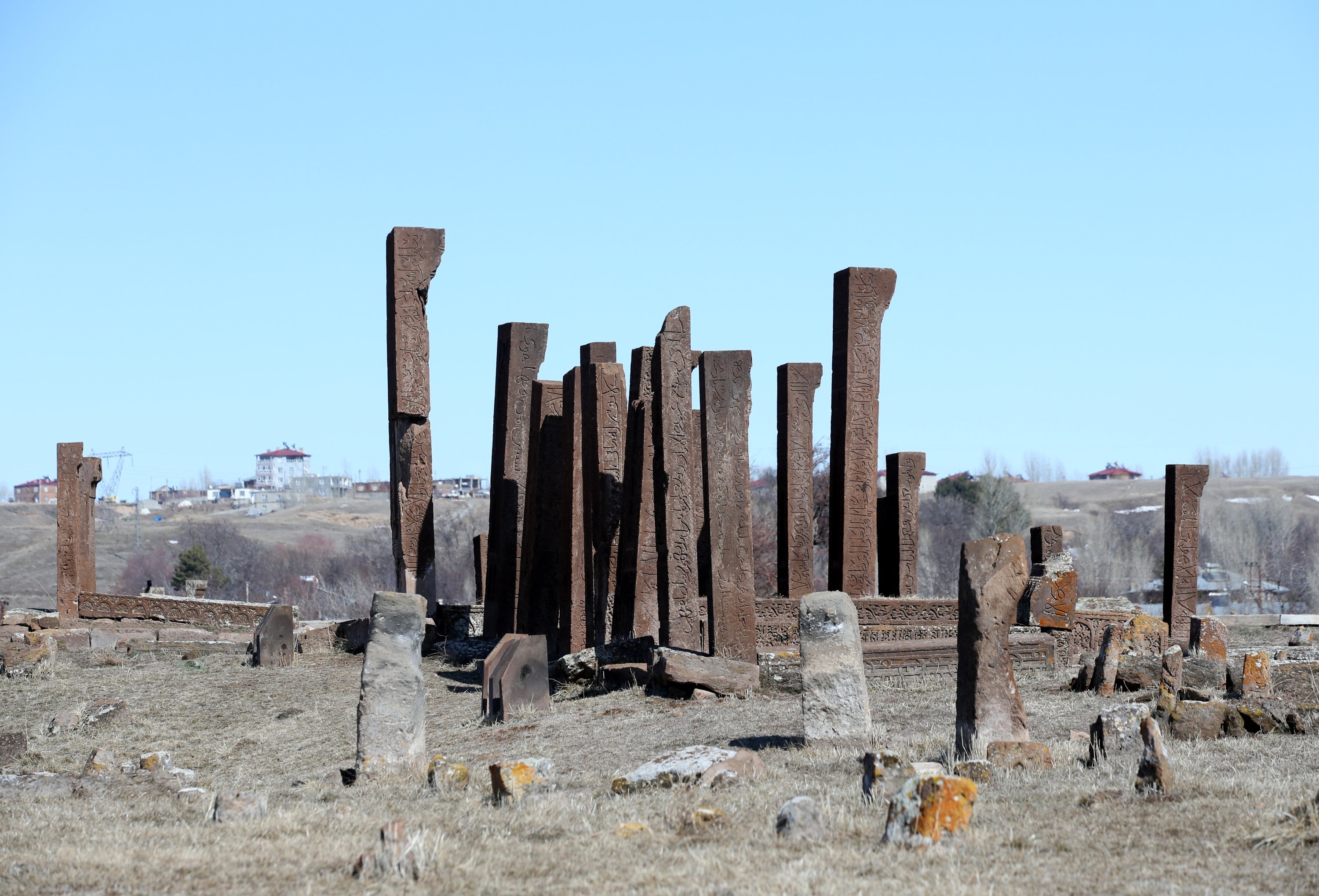 Tombstones at the Ahlat Seljuk Meydan Cemetery, Bitlis, eastern Turkey, March 19, 2021. (AA Photo)