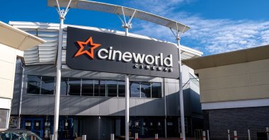 The entrance of one of the Cineworld buildings in Harlow, the U.K., Oct. 5, 2020. (Shutterstock Photo)