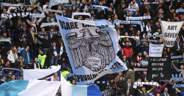 Lazio fans inside the stadium before a match against SPAL, Stadio Olimpico, Rome, Italy, Feb. 2, 2020. (Reuters Photo)