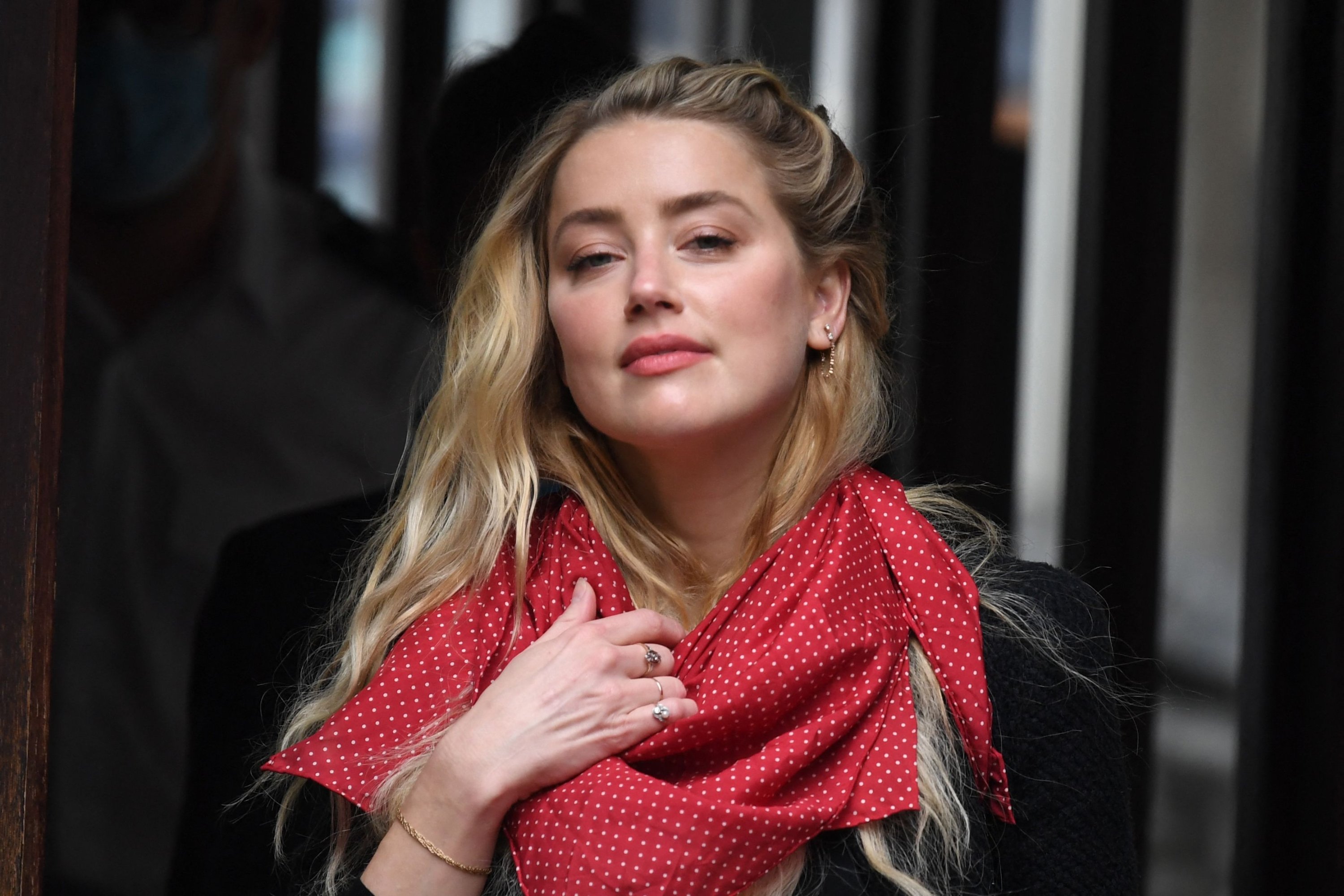 In this file photo taken on July 23, 2020 actress Amber Heard arrives on day thirteen of the libel trial by her former husband Johnny Depp against News Group Newspapers (NGN), at the High Court in London. (AFP Photo)