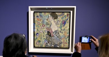 "Lady with Fan" is on display at Belvedere museum in Vienna, Austria, March 24, 2021. (DPA Photo)