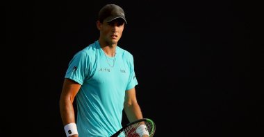 Canada's Vasek Pospisil of Canada plays Mackenzie McDonald during the Miami Open at Hard Rock Stadium, in Florida, U.S., March 24, 2021. (AFP Photo)