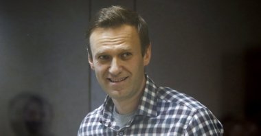 Russian opposition politician Alexei Navalny attends a court hearing in Moscow, Russia Feb. 20, 2021. (Reuters Photo)