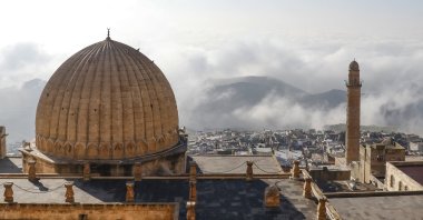 This picture dated March 25, 2021 shows the iconic dome of Mardin’s 12th century Grand Mosque (Ulu Cami) overlooking the Mesopotamian plains, in southeastern Turkey. (DHA Photo)