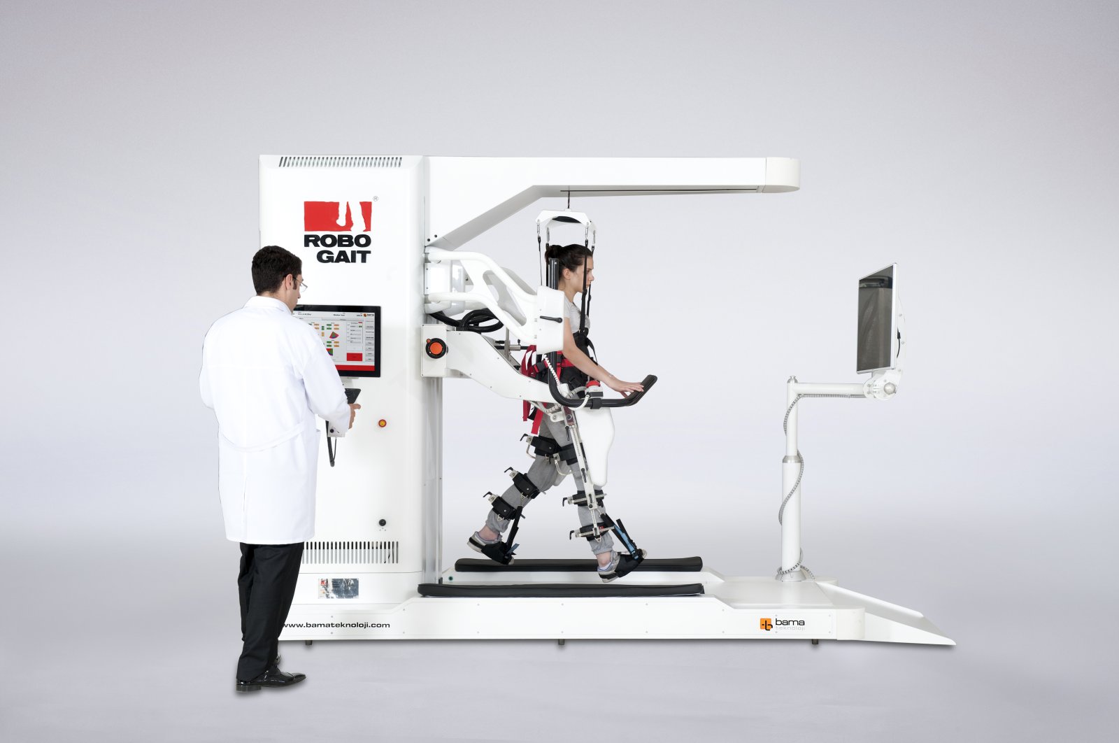 The RoboGait gait rehabilitation system is depicted in the photo provided on March 25, 2021. (Courtesy of BAMA Teknoloji)