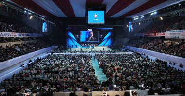 President Recep Tayyip Erdoğan addresses the Justice and Development Party's (AK Party) 7th Ordinary Congress in the capital Ankara, Turkey, March 24, 2021. (AA Photo)