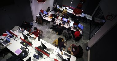Game developers are seen at a technopark in the western province of Izmir, Turkey, March 25, 2021. (AA Photo)