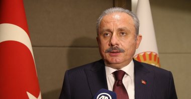 Turkish Parliament Speaker Mustafa Şentop speaks following a conference in Turkey's southern province of Antalya, Turkey, March 25, 2021. (AA Photo)