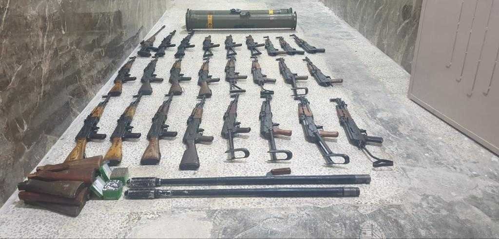 Weapons confiscated in the operation against YPG/PKK terrorists in northern Syria, March 28, 2021. (Interior Ministry Handout)
