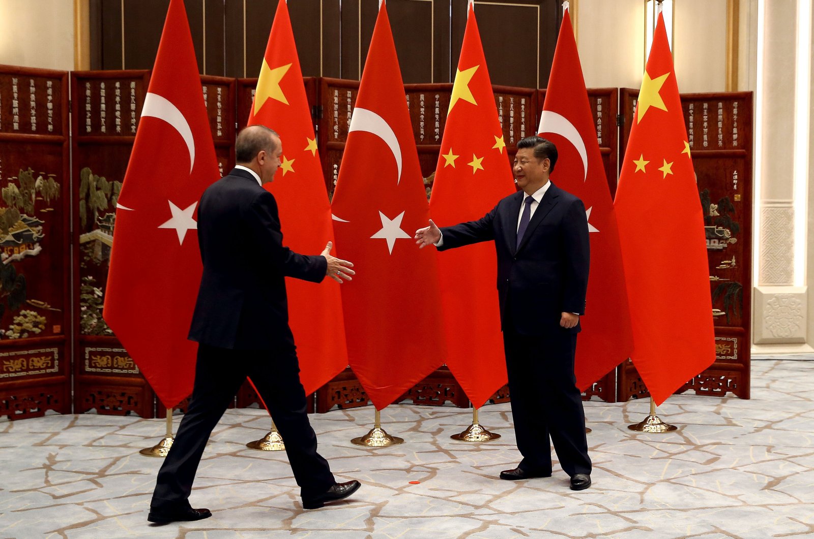 President Recep Tayyip Erdoğan (L) meets with Chinese President Xi Jinping in Hangzhou, China, Aug. 3, 2016 (Sabah File Photo)