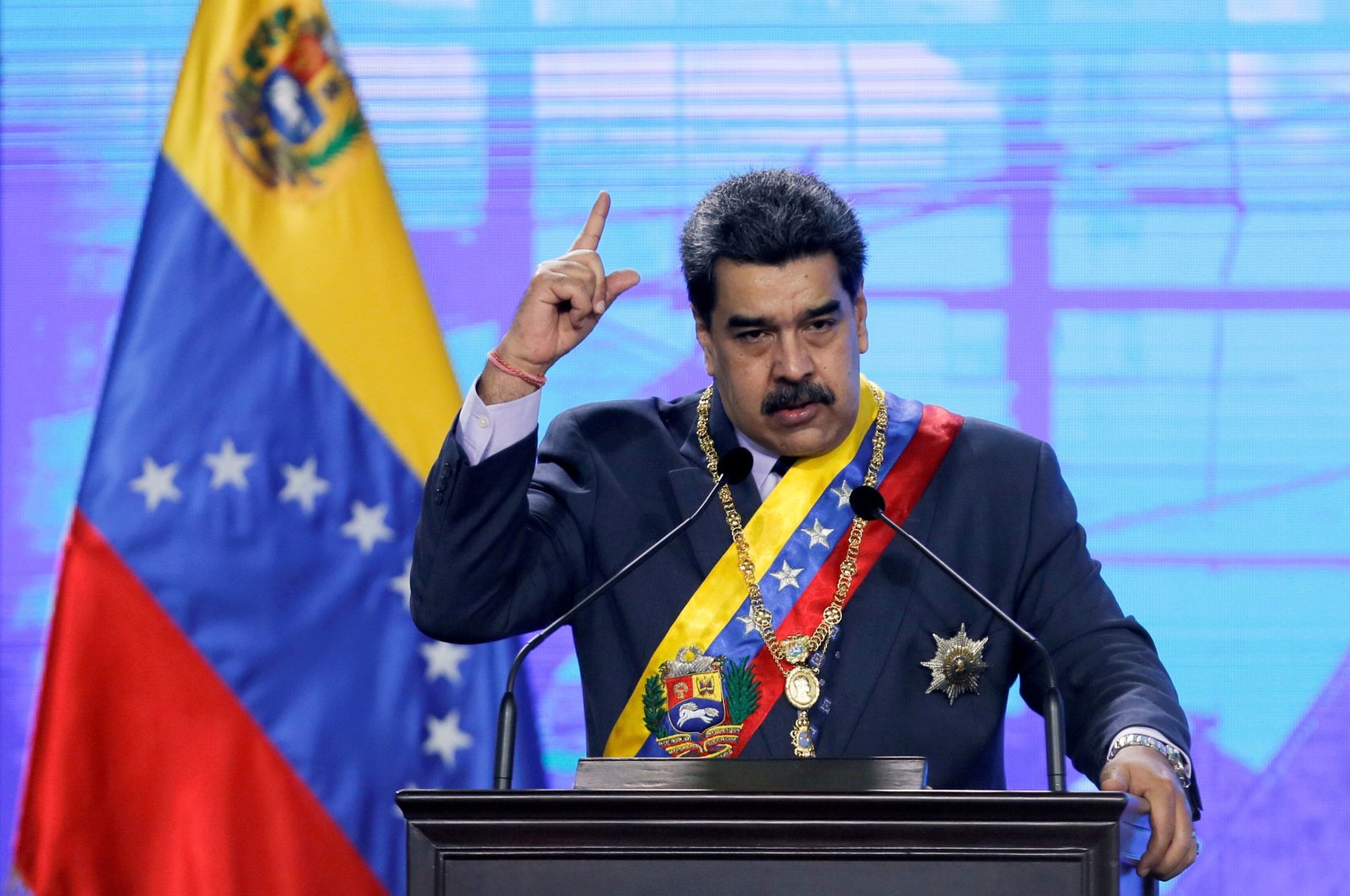 Venezuela's President Nicolas Maduro speaks during a ceremony in Caracas, Venezuela, Jan. 22, 2021. (Reuters Photo)