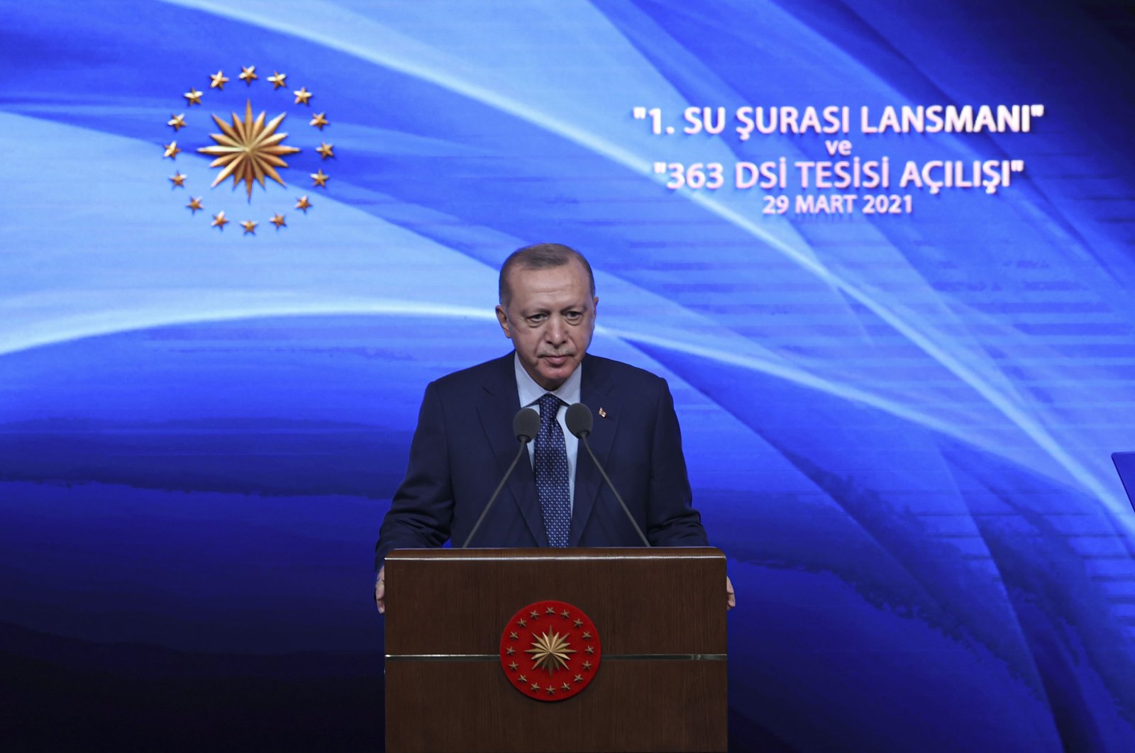 President Recep Tayyip Erdoğan speaks at the event, in the capital Ankara, Turkey, March 29, 2021. (AA PHOTO)