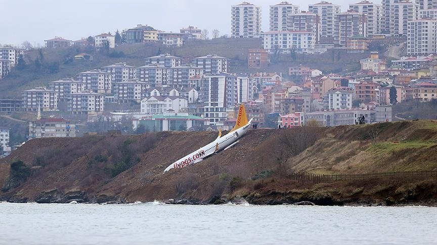 A view of the airplane at the crash site, in Trabzon, northern Turkey, Jan. 13, 2018. (AA PHOTO) 