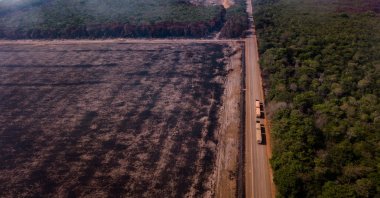 Overview of burnings in the vicinity of the BR-163 highway in the state of Para, northern Brazil, Amazon region, Aug. 29, 2019. (Gustavo Basso/NurPhoto via Getty Images)