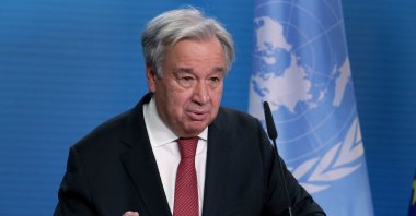 U.N. Secretary-General Antonio Guterres attends a joint press conference after a meeting in Berlin, Germany, Dec. 17, 2020. (AFP Photo)