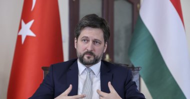 Hungarian Envoy to Ankara Viktor Matis speaks in an interview with Anadolu Agency (AA), in Ankara, Turkey, April 1, 2021. (AA)