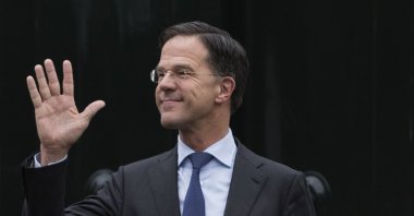 Dutch Prime Minister Mark Rutte waves as he waits for European Council President Donald Tusk to arrive for a meeting at Catshuis residence in The Hague, Netherlands, March 15, 2019. (AP Photo)