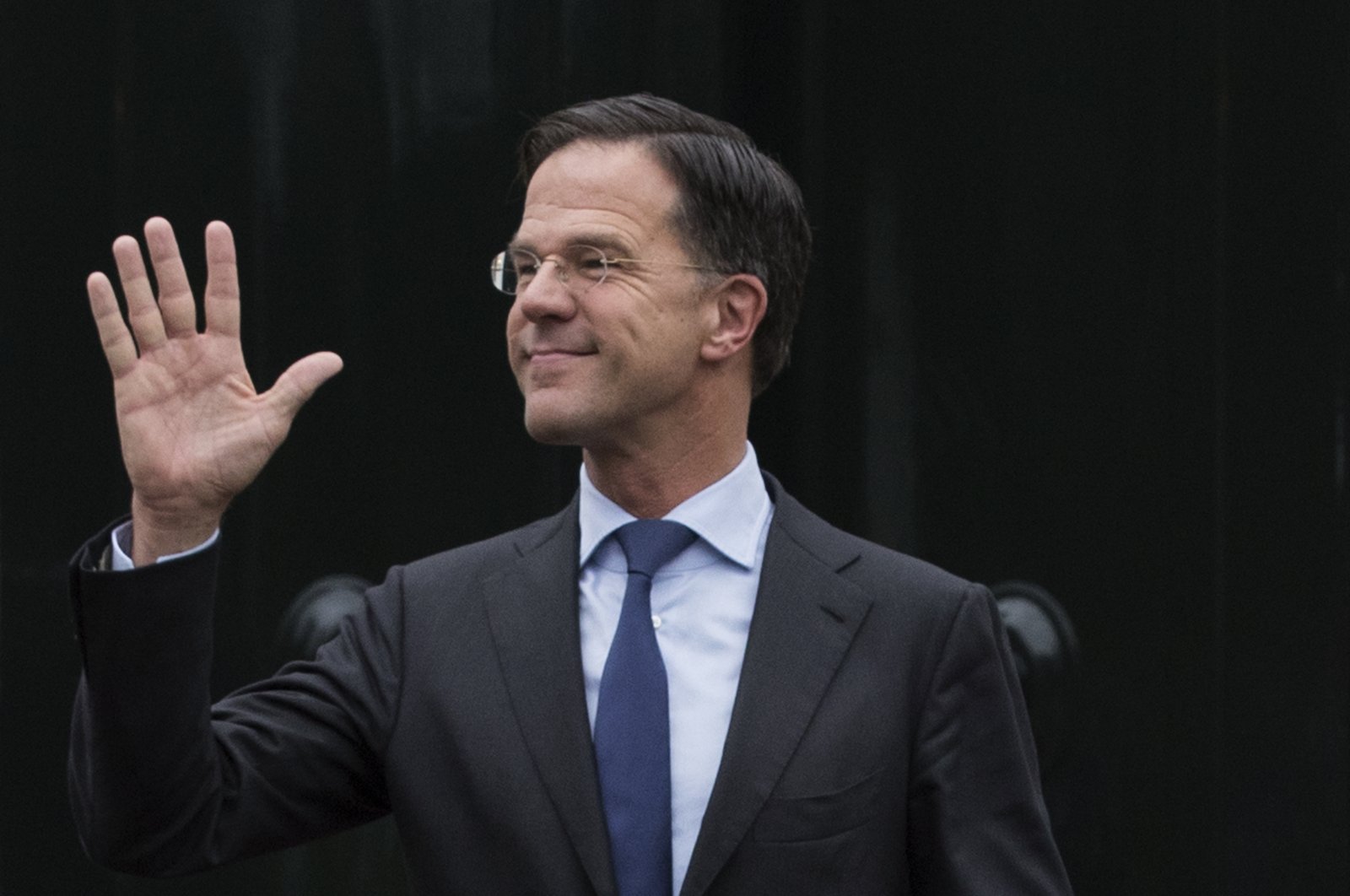 Dutch Prime Minister Mark Rutte waves as he waits for European Council President Donald Tusk to arrive for a meeting at Catshuis residence in The Hague, Netherlands, March 15, 2019. (AP Photo)