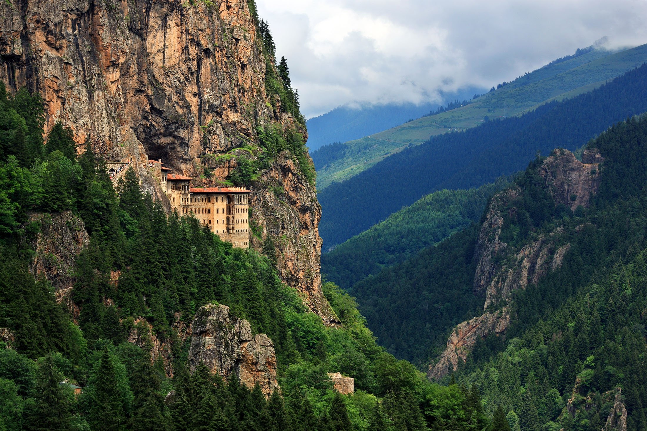 Built in the 4th century, the Sümela Monastery is carved into the Mela Mountain in Maçka, Trabzon. (Shutterstock Photo)