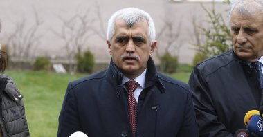  Pro-PKK People's Democratic Party's (HDP) Ömer Faruk Gergerlioğlu speaking to reporters, Ankara, March 31, 2021 (DHA Photo) 