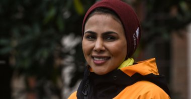 Qatari climber Sheikha Asma Al Thani, who aims to become the first Qatari woman to climb Mount Everest, poses for a picture after an interview in Kathmandu, Nepal, April 1, 2021. (AFP Photo)